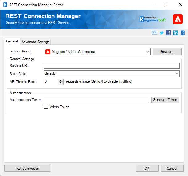 SSIS REST Magento / Adobe Commerce Connection Manager